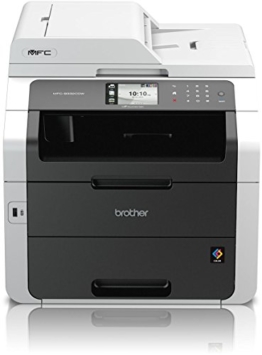 Brother MFC-9332CDW Kompaktes 4-in-1 LED Farb-Multifunktionsgerät (Drucken, scannen, kopieren, faxen, 2.400x600dpi, USB 2.0 Hi-Speed, LAN/WLAN, Duplex) weiß/schwarz -